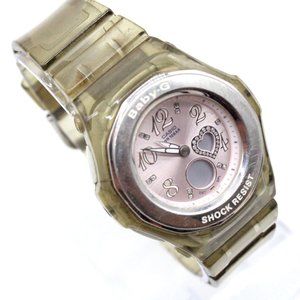 Casio Baby G Watch Womens Silver Tone Quartz WR Analog 39mm Dial (F527) BGA-100